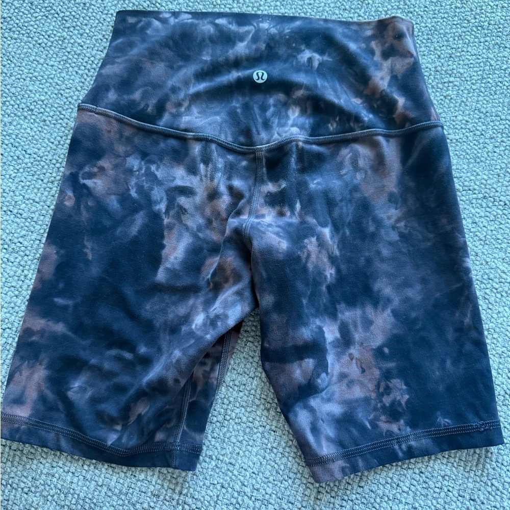 lululemon athletica Women's Tie-Dye Bike Shorts - Black and Brown